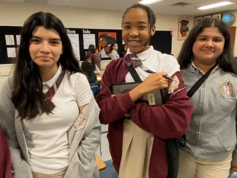 Ferrell Girls Preparatory Academy students smiling