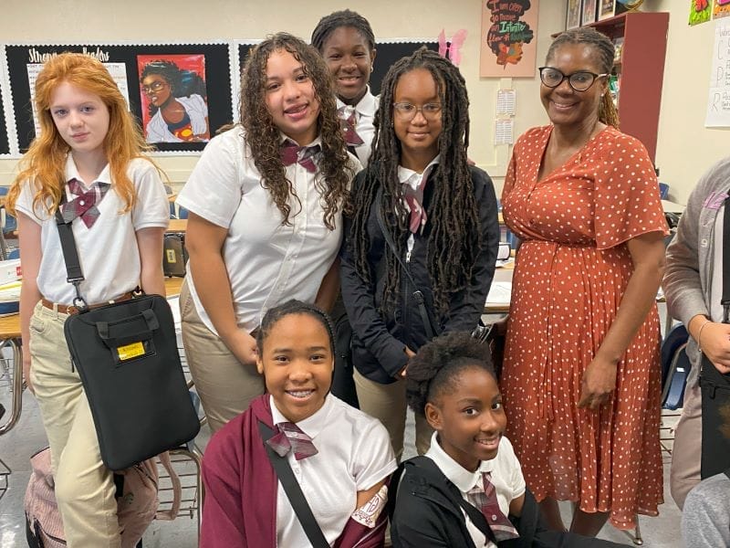 Ferrell Girls Preparatory Academy students with teacher