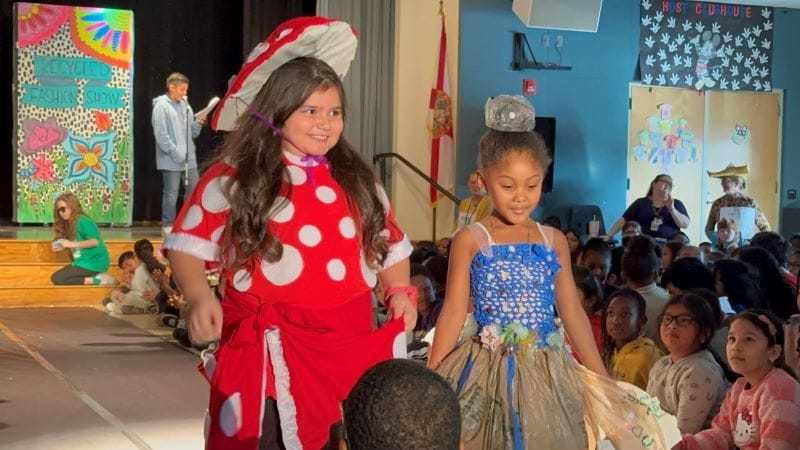 Muller Elementary Magnet students walking the runway