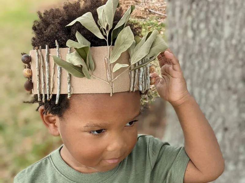 Cardboard Nature Crown for Earth Day