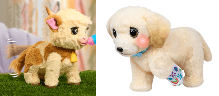 Furreal Maggie the Feed & Follow Cow and Little Live Pets Ouchies “Cooper”