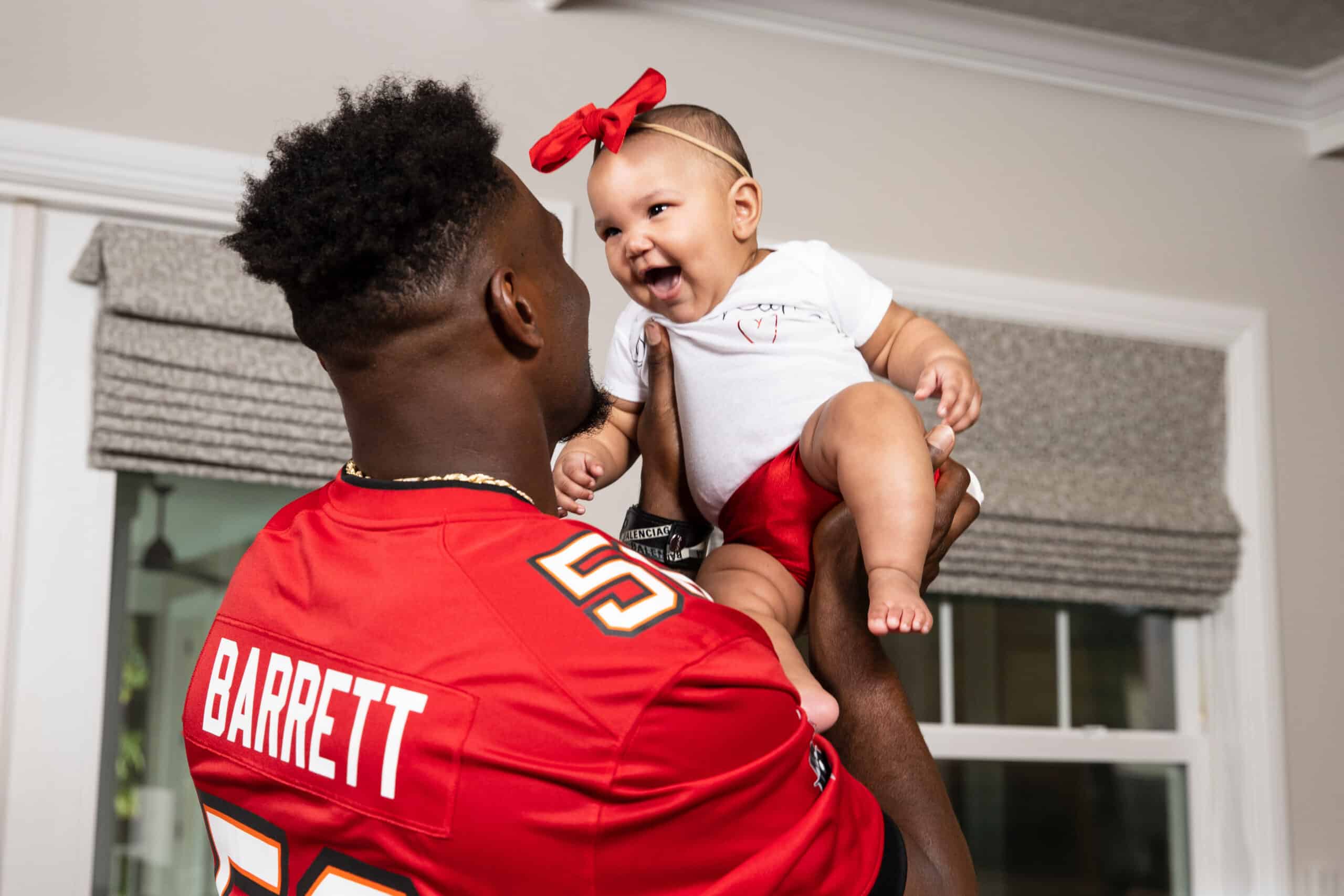 Shaquil Barrett of the Tampa Bay Buccaneers walks through the