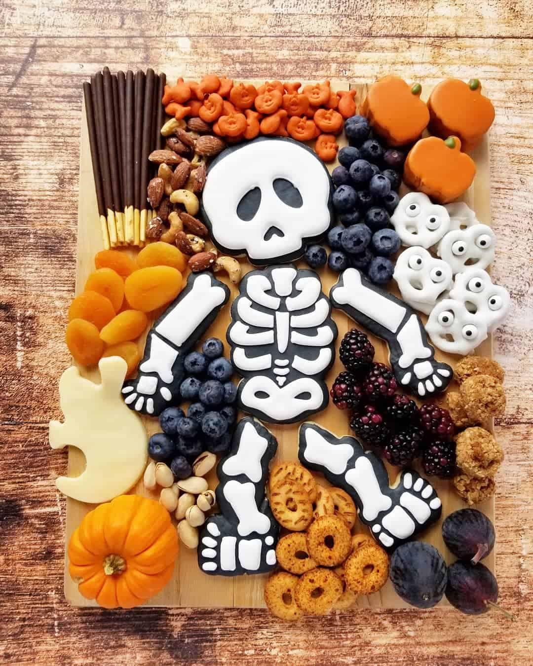 Skeleton Charcuterie Board for Halloween Party