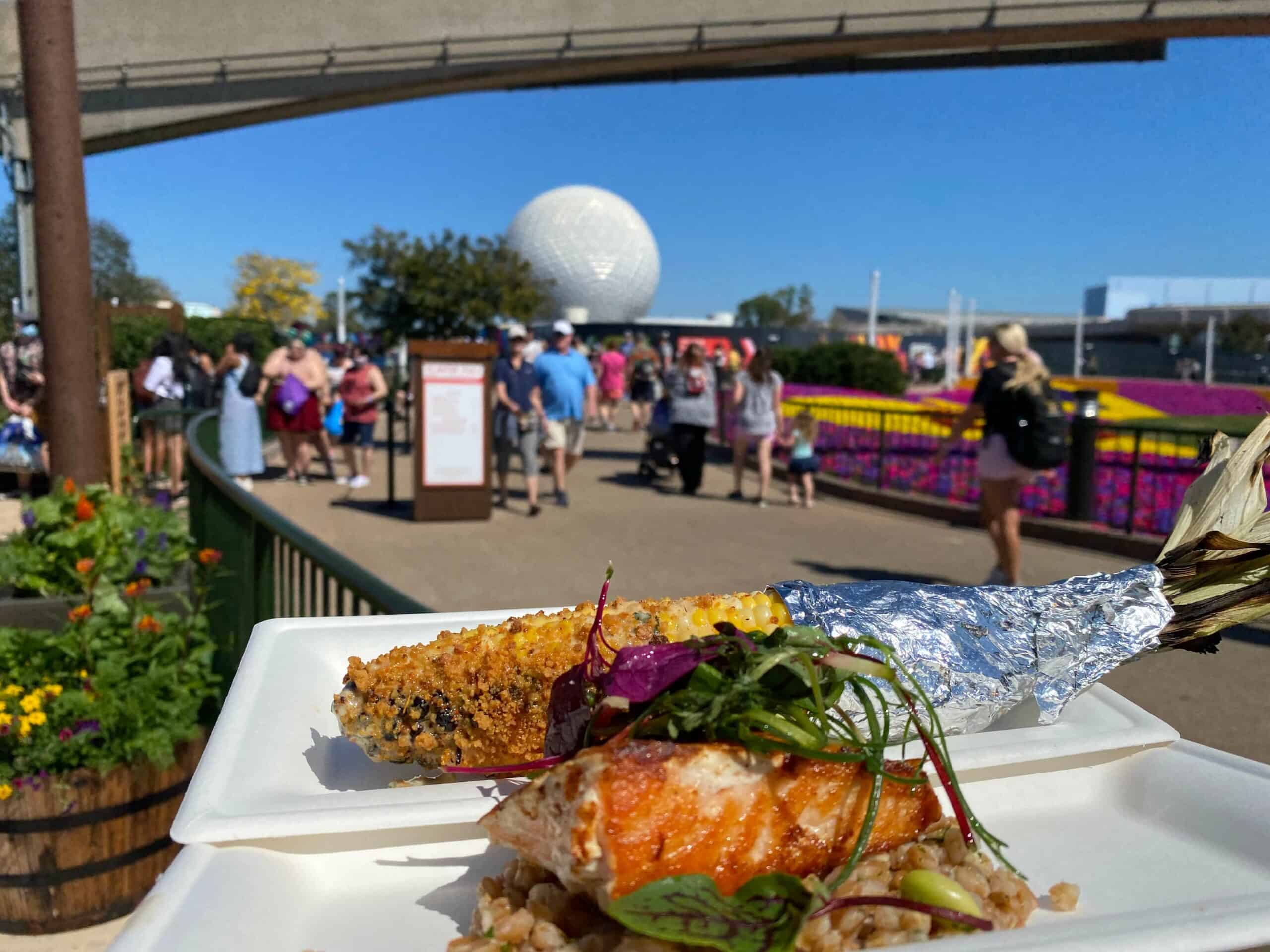 Salmon and Street Corn - Epcot Flower and Garden 2022