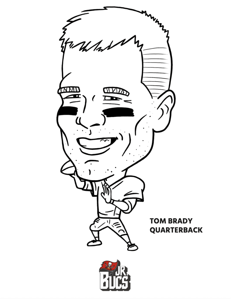 Tom Brady Coloring Sheet Tampa Bay Buccaneers