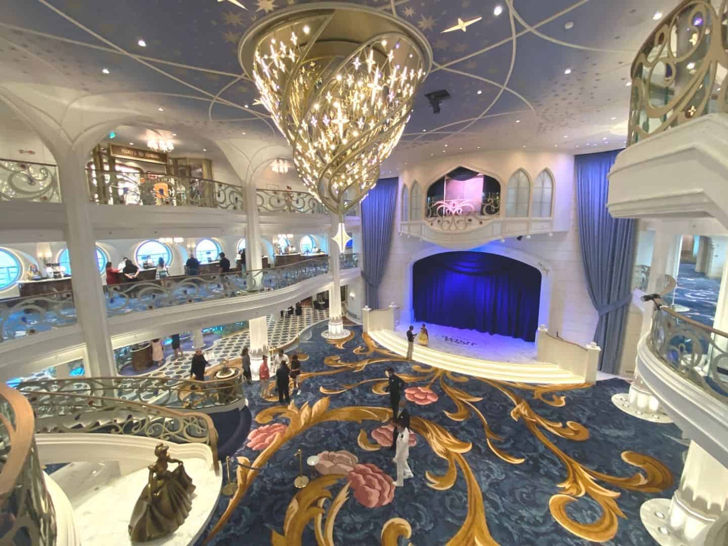 The Grand Hall with Wishing Star Chandelier on Disney Wish