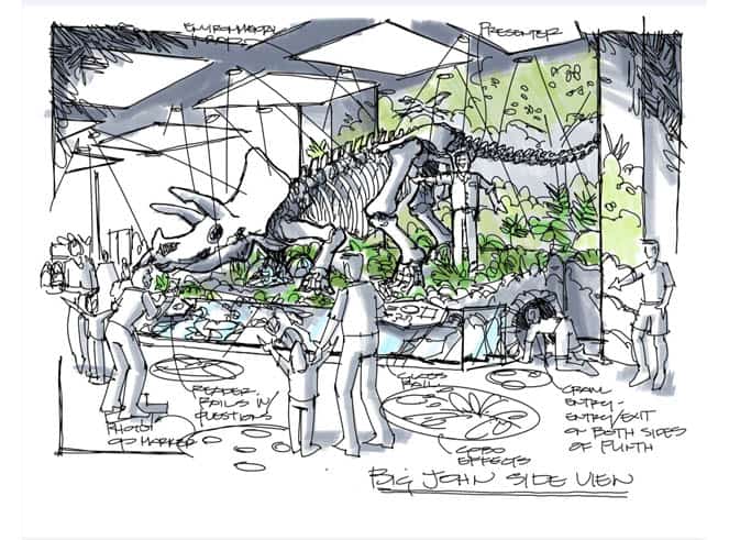 Big John Triceratops at Glazer Children's Museum rendering