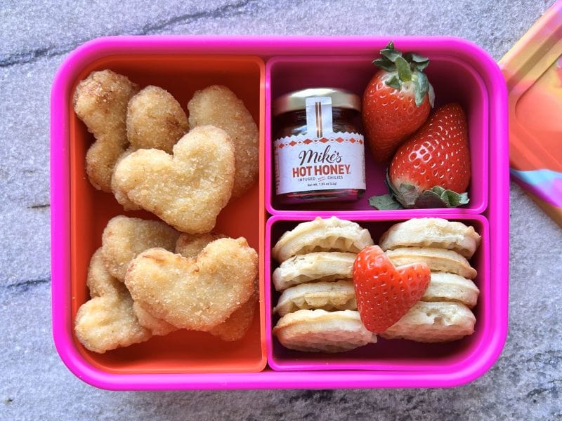 heart shaped chicken nuggets for valentine's lunch