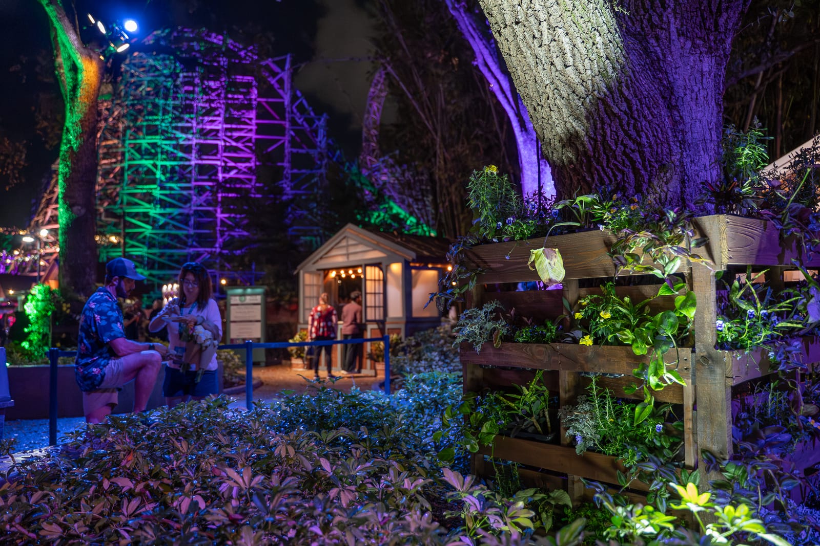 Busch Gardens Food Wine and Garden Festival Gardens and greenhouse-inspired food cabin. Photo by Laura Byrne.