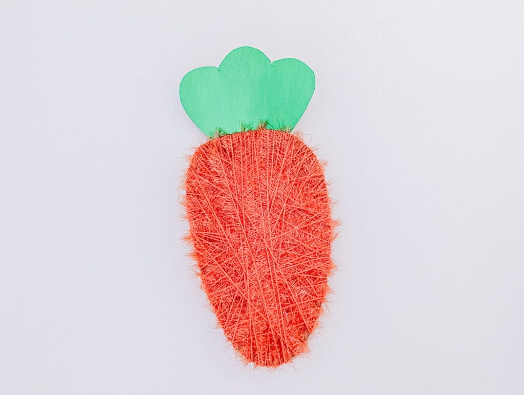 Yarn Wrapped Carrot Easter Craft for Kids