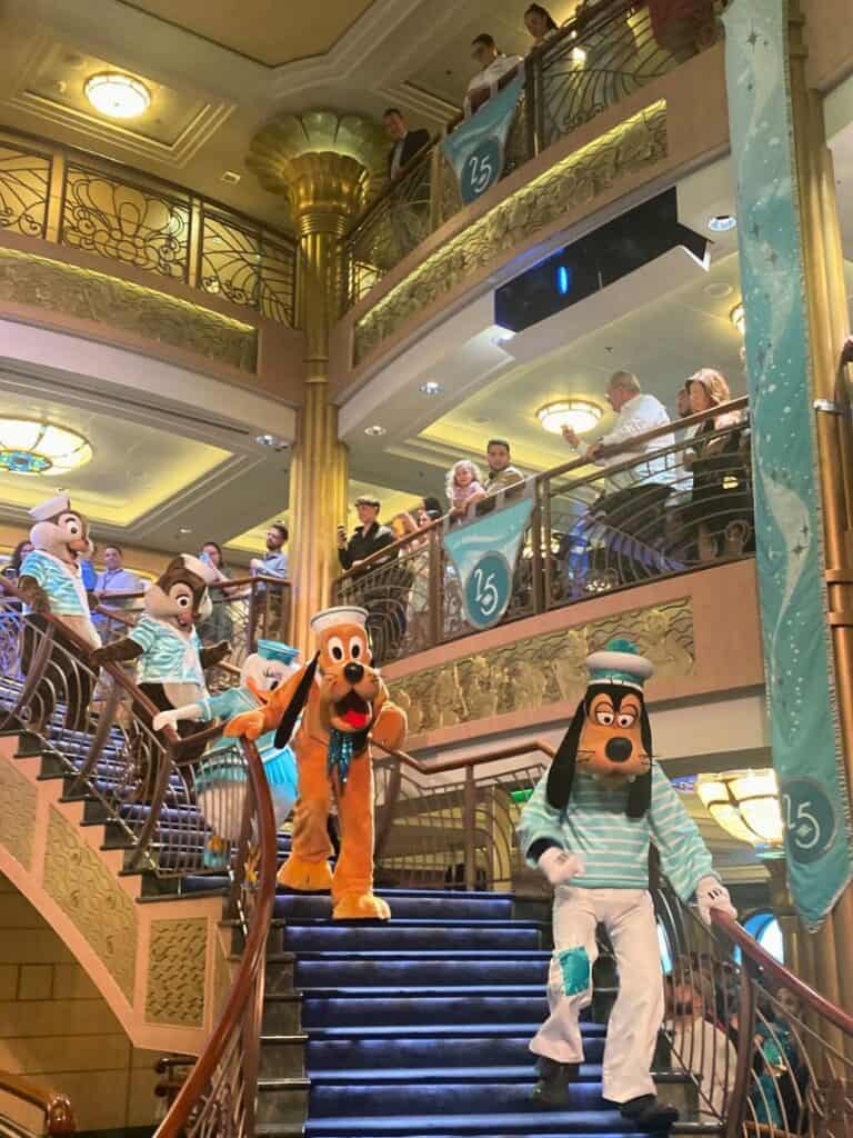 Disney characters make an appearance during 25th Anniversary Disney Cruise Line Shimmering Seas Soiree 
