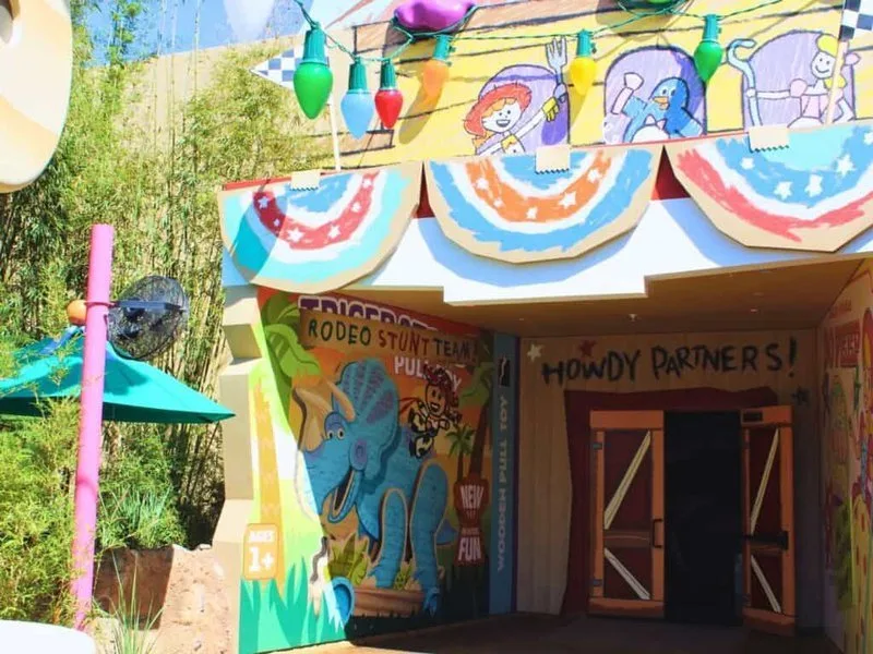 Entrance to Roundup Rodeo BBQ restaurant