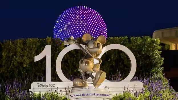 Disney100 Mickey Mouse Platinum Statue at EPCOT
