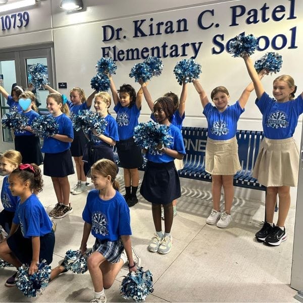 Dr. Kiran C. Patel Elementary School cheerleaders