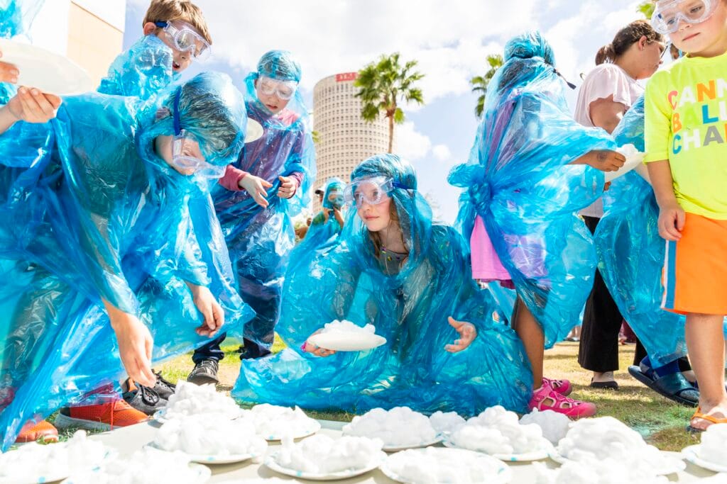 Pi Day pie fight at Glazer Children's Museum kids