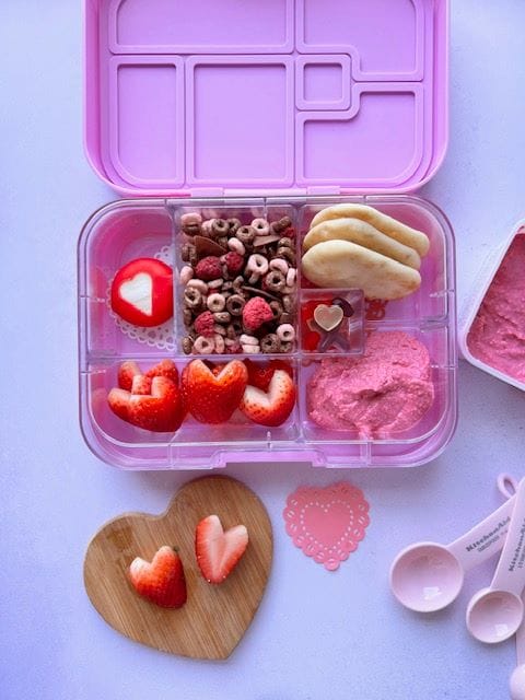 Valentine's Day lunchbox ideas strawberry hearts
