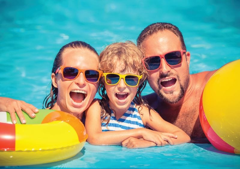 swim lessons at the Tampa Y family in the pool