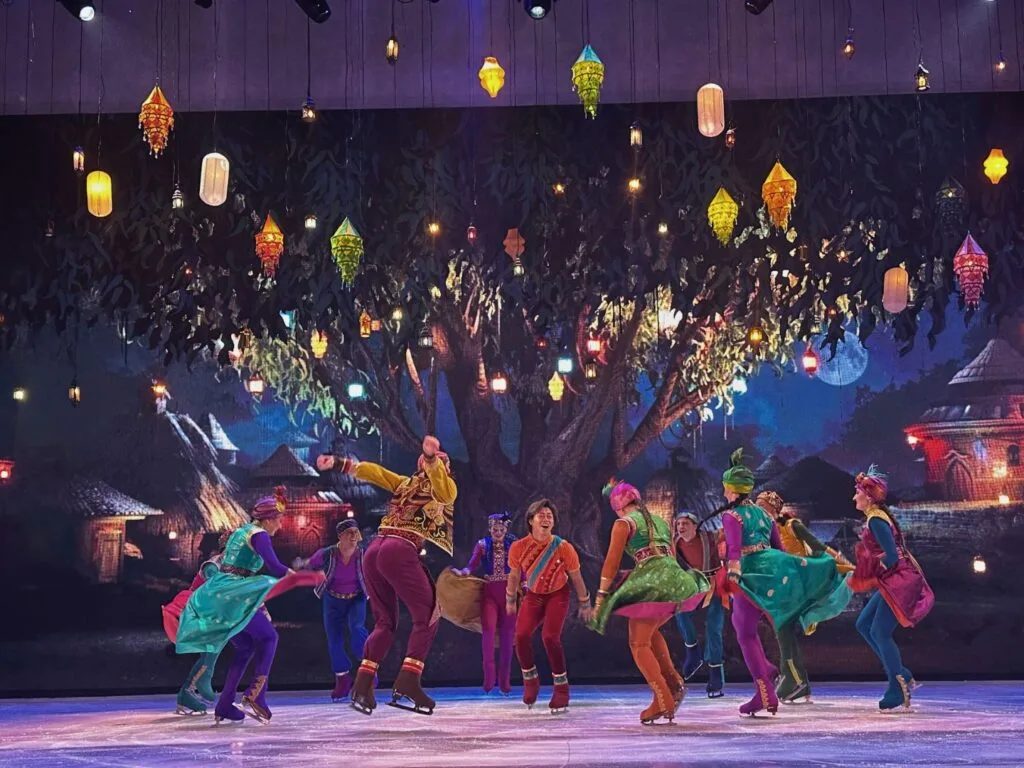 Rhythm of Nature Ice Show performers on ice at busch gardens