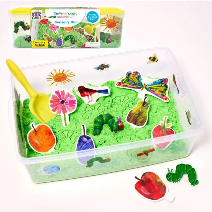 favorite thing for sensory play is the Eric Carle Sensory Bin