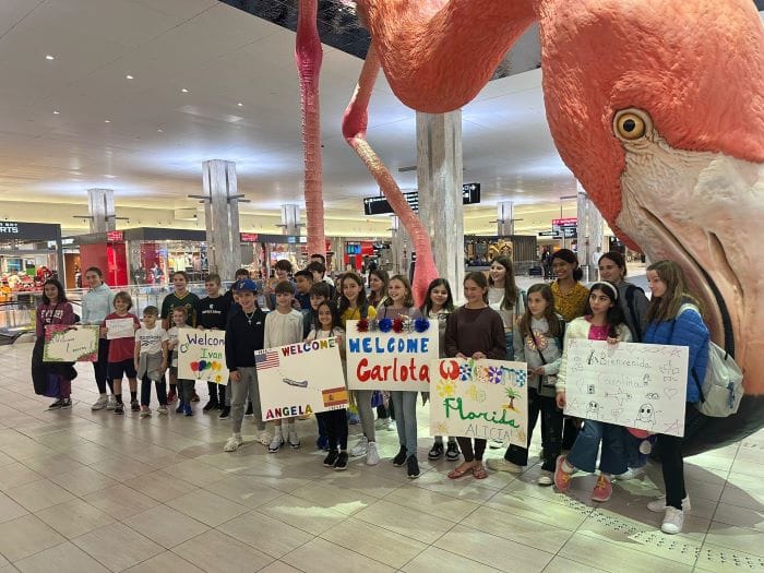 Corbett Prep Students at the airport show the Benefits of Global Learning