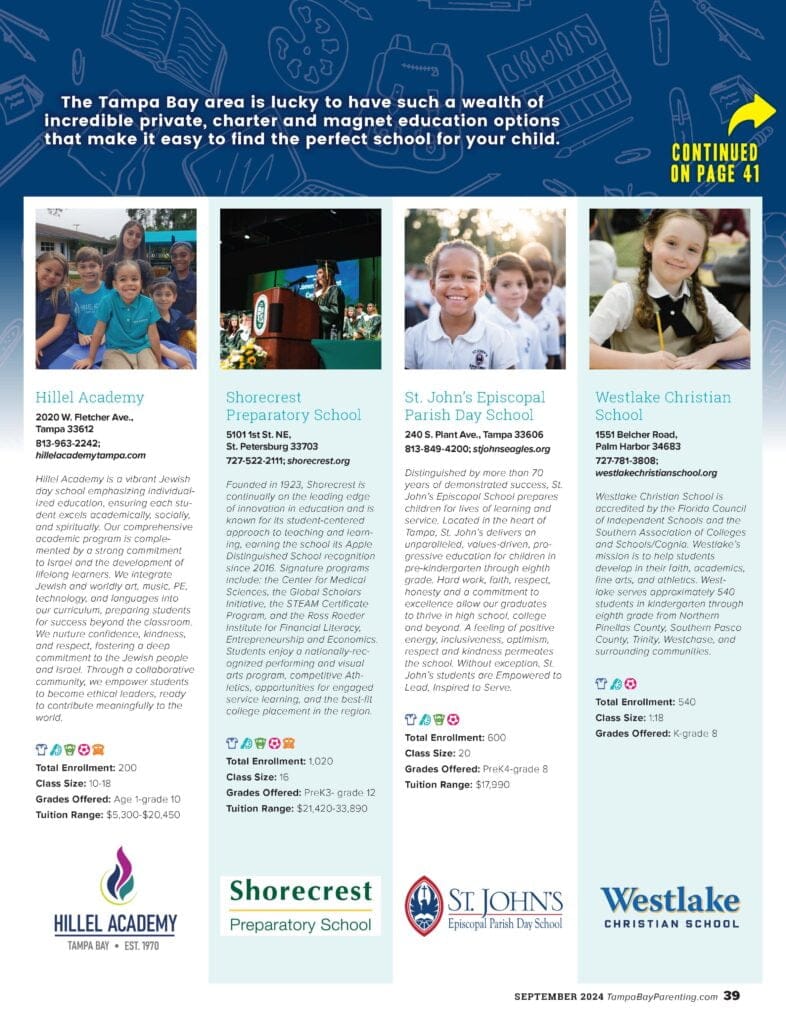 Special Advertising Section: Guide to Tampa Bay Schools