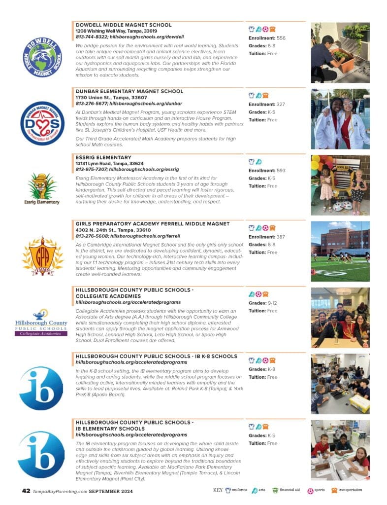 Special Advertising Section: Guide to Tampa Bay Schools