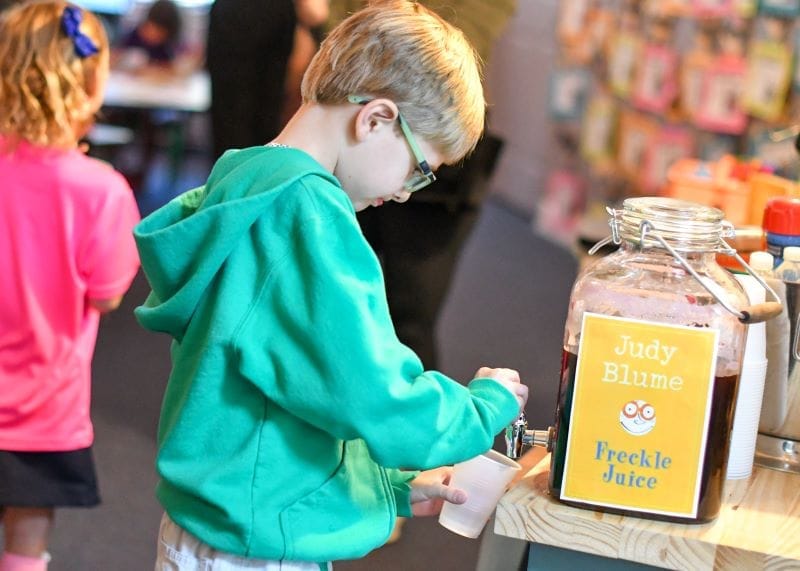 Judy Bloom Freckle Juice at a Family Book Club gathering