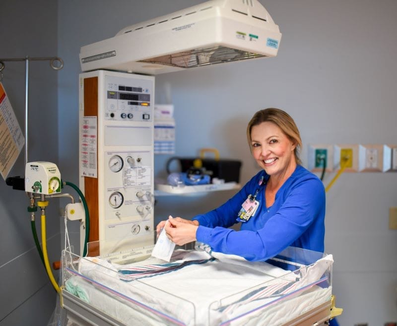 St. Joseph's Women's Hospital Neonatal nurse smiling