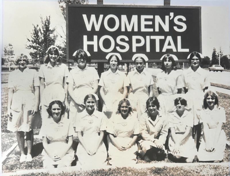 nurses at St. Joseph's Women's Hospital line up for a photo