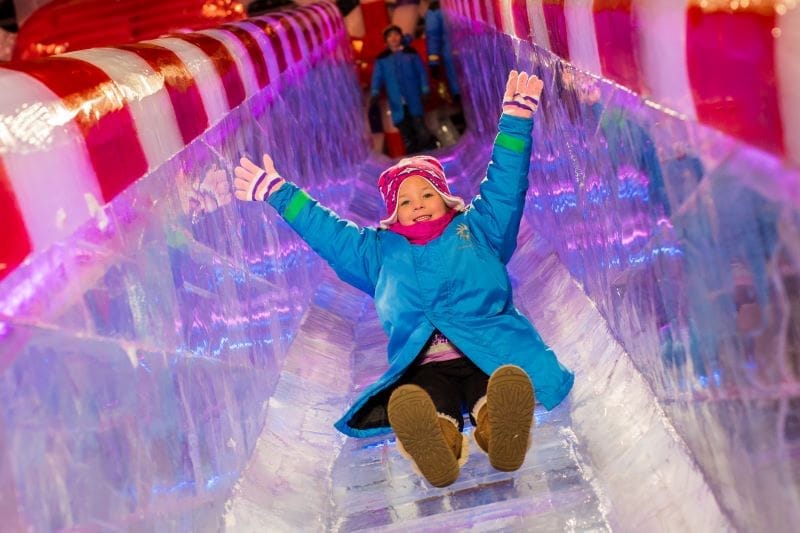 Gaylord Palms ICE in Orlando ice slide