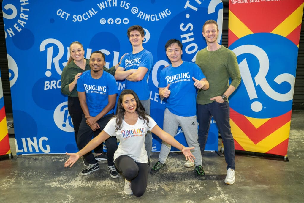 Ringling Circus Casting Director Sarah Davison with pro team.