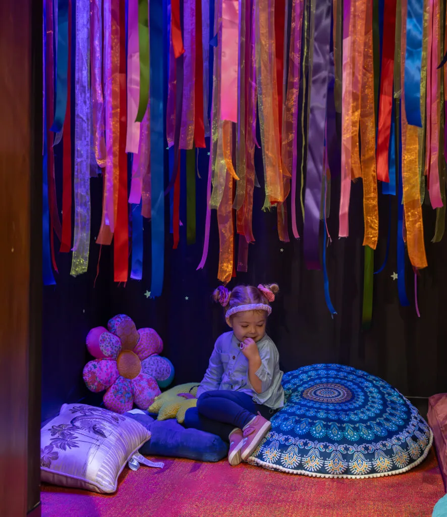 Glazer Children's Museum Forts exhibit inside the secret wardrobe