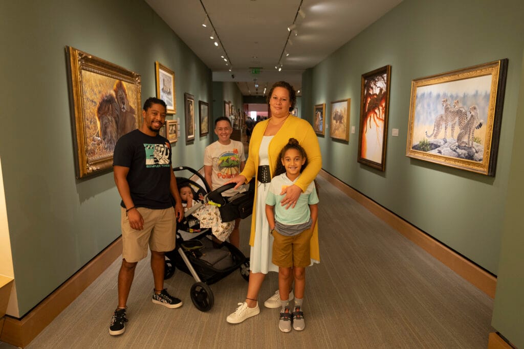Family in Wildlife Gallery at James Museum in St. Pete