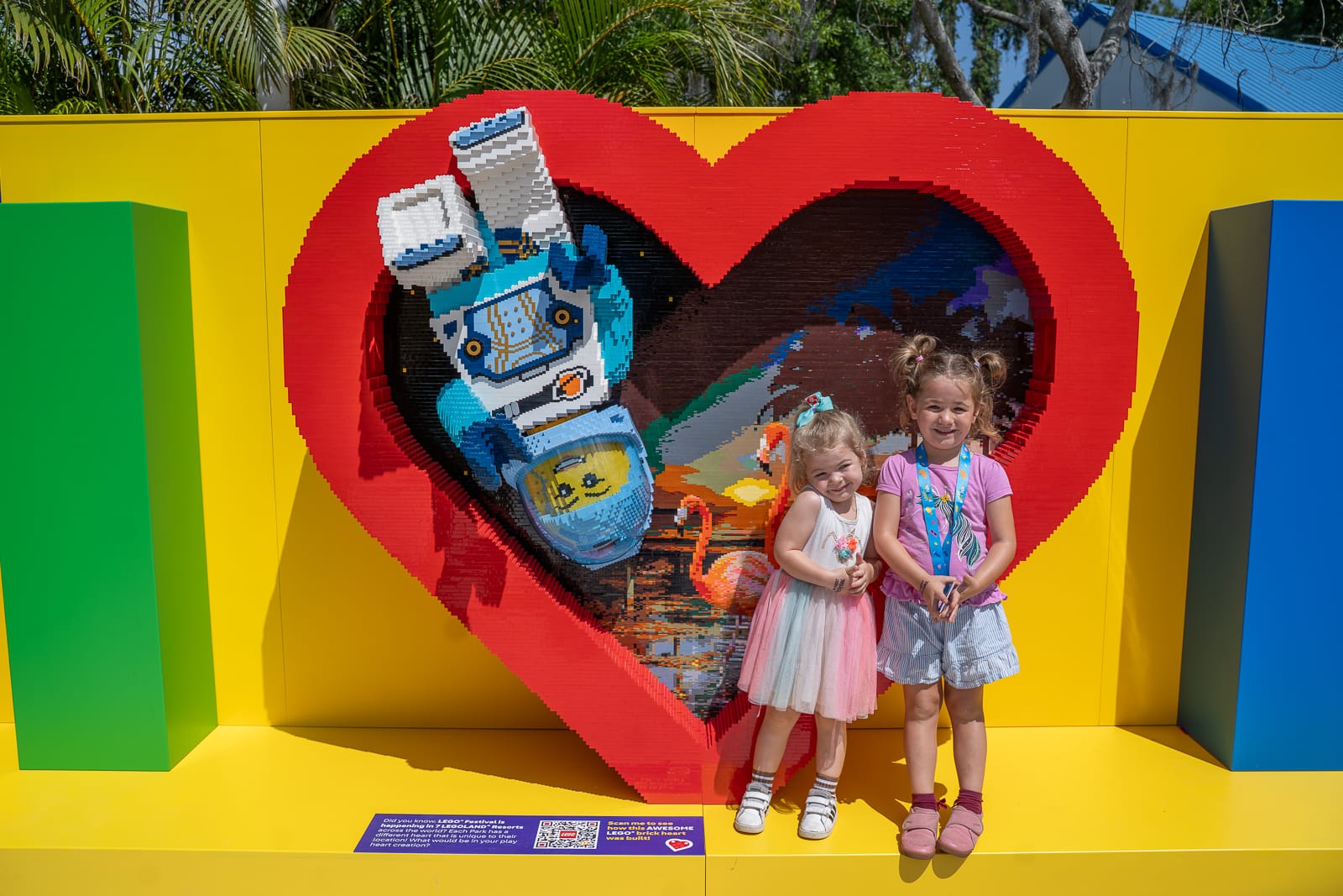 LEGO Festival Heart at LEGOLAND Florida with Joiner girls