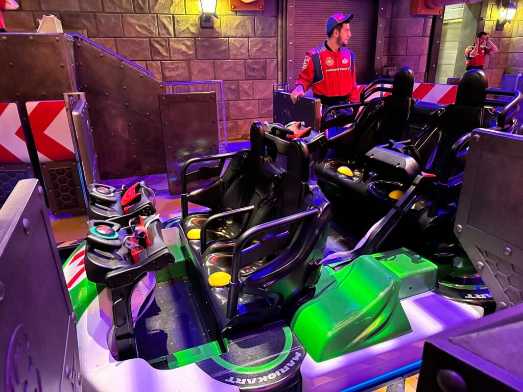 Mario Kart Ride Vehicle Boarding Area at Epic Universe - image by Dani Meyering