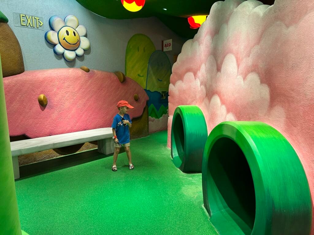 Yoshi's Adventure Family Room mini tunnel play area for kids - image by Dani Meyering