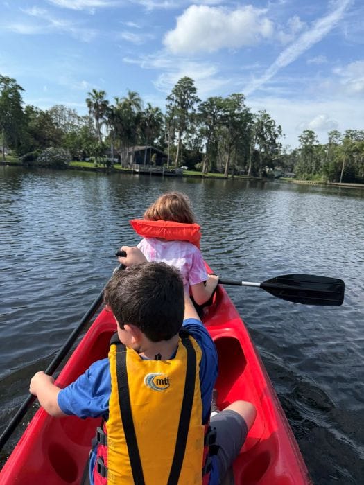 students canoeing at Corbett Prep