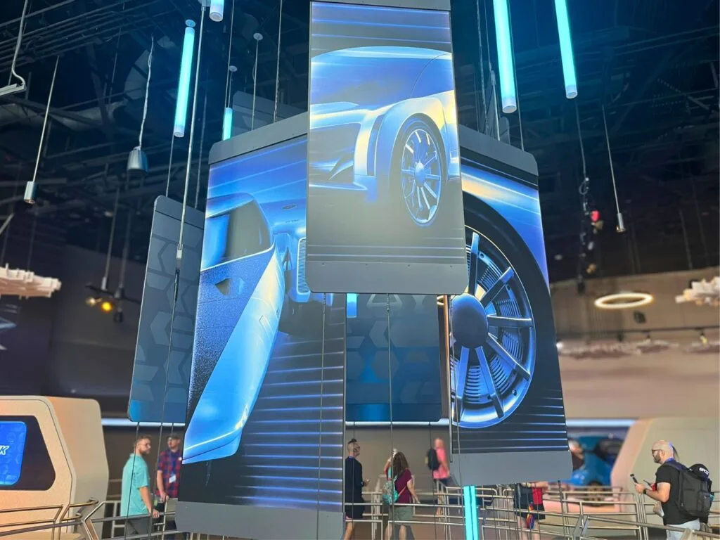 New Test Track queue tech screens and banners - image by Ralf Gonzalez