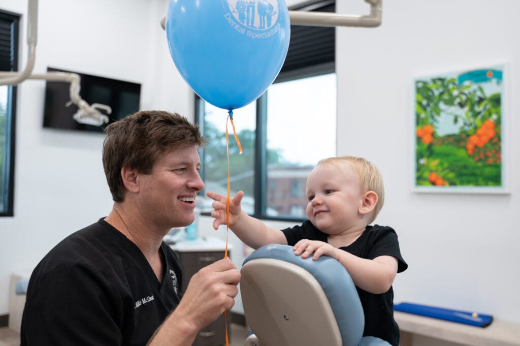 Dr. Mike McIlwain and young patient
