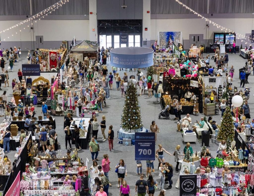 An arial view of the Junior League of Tampa's Holiday Market