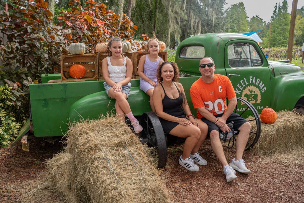 Keel Farms Harvest Days family pic at truck