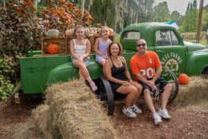 Keel Farms Harvest Days family pic at truck