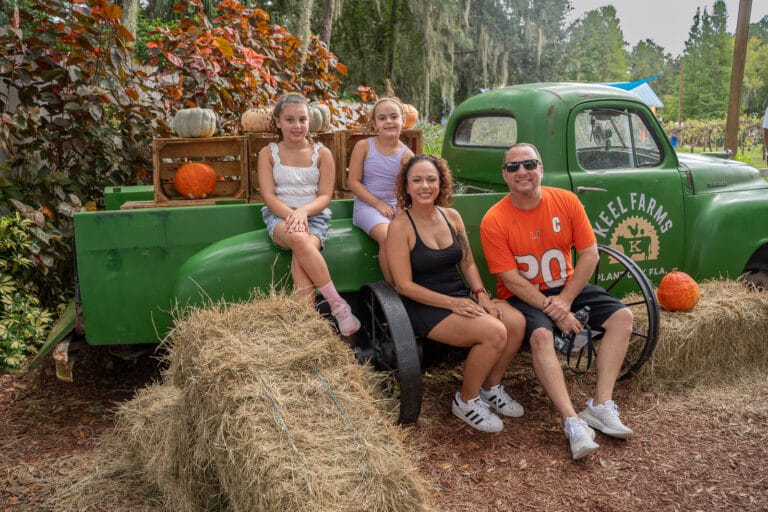 Keel Farms Harvest Days family pic at truck