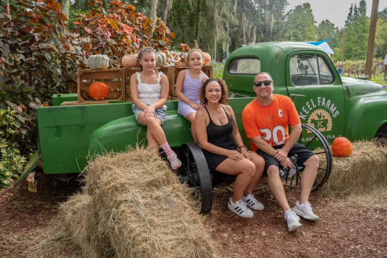 Keel Farms Harvest Days family pic at truck