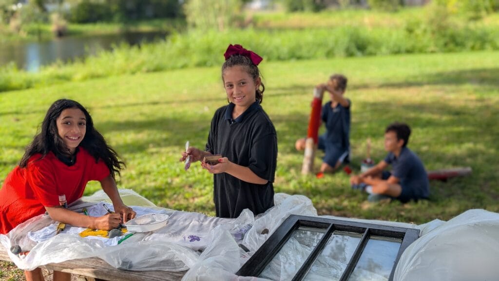 Outdoor Art with students