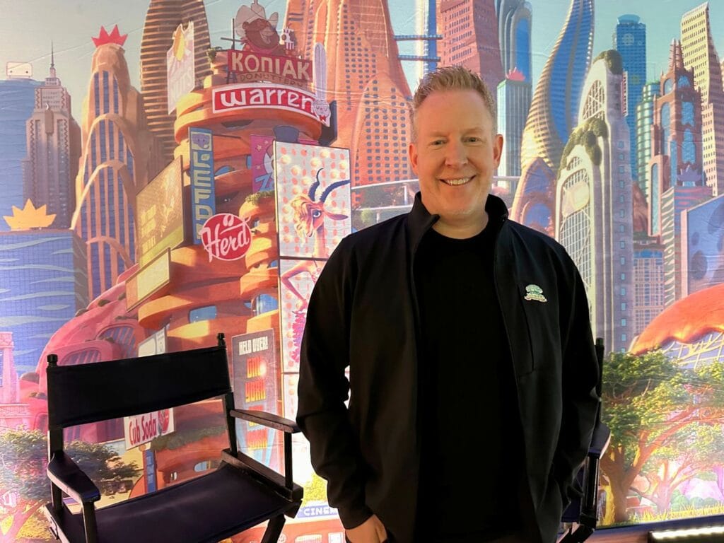 Jared Bush talks about Zootopia Better Zoogether at Animal Kingdom - image by Dani Meyering