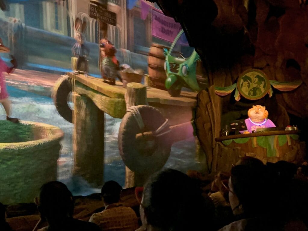 Marsh Market Scene with Clawhauser Animatronic Zootopia Better Zoogether at Animal Kingdom  - image by Dani Meyering