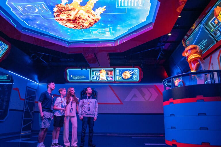 Backstreet Boys member Howie Dorough and family in the Briefing Room of Galacticoaster at LEGOLAND Florida Resort.