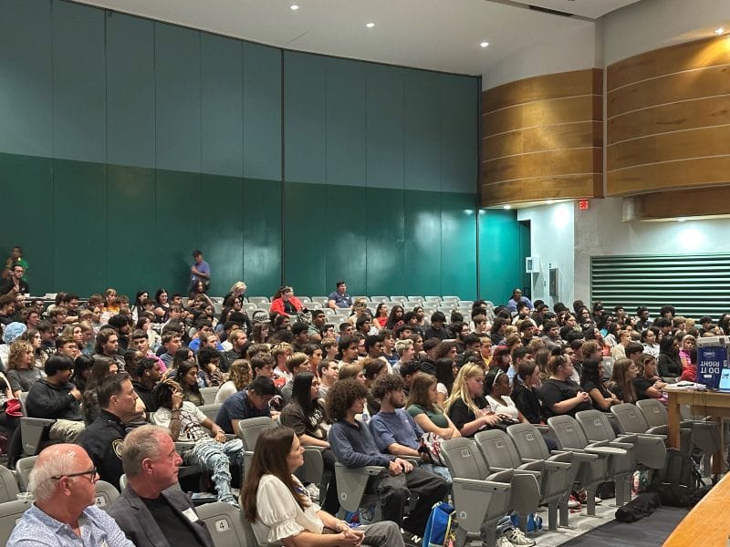Future Career Academy assembly in auditorium at Durant High School.