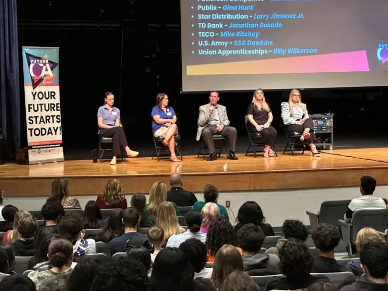 Panel of speakers at Future Academy Careers assembly